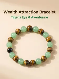 Arpurraina Money Attract Bracelet, Jade and Tiger Eye, Blue Friendship Beaded Jewelry, Encouragement Gift, Fashionable Handmade