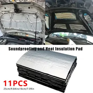 11-Piece Butyl Sound Deadening Mat – 5mm Thermal and Acoustic Insulation, for Hood and Engine, Vibration Damping for Cars and Vans