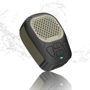 Wearable Outdoor Speaker, Clip-On  Jobsite Speaker, Mini Speakers Up to 30 Hours Play time IP56 Water Resistance Built-in Mic Hands-Free Music/Calls for Working/Running/Hiking (Army Green)