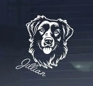 Mixed Breed Dog Decal with Name Rescue Dog