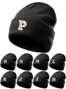 Men Women 26 Letter Knitted Beanie Hat, High Elasticity Warm Breathable Fleece Cap, Fall Winter Outdoor Fashion, Gift Idea, Breathable Head Cover