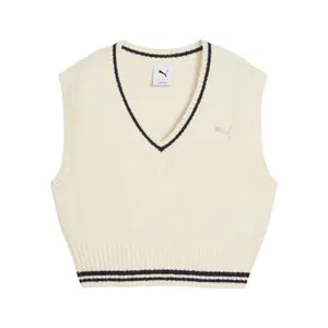 PUMA Womens Premium Essentials V-Neck Vest Athletic Outerwear Casual - White