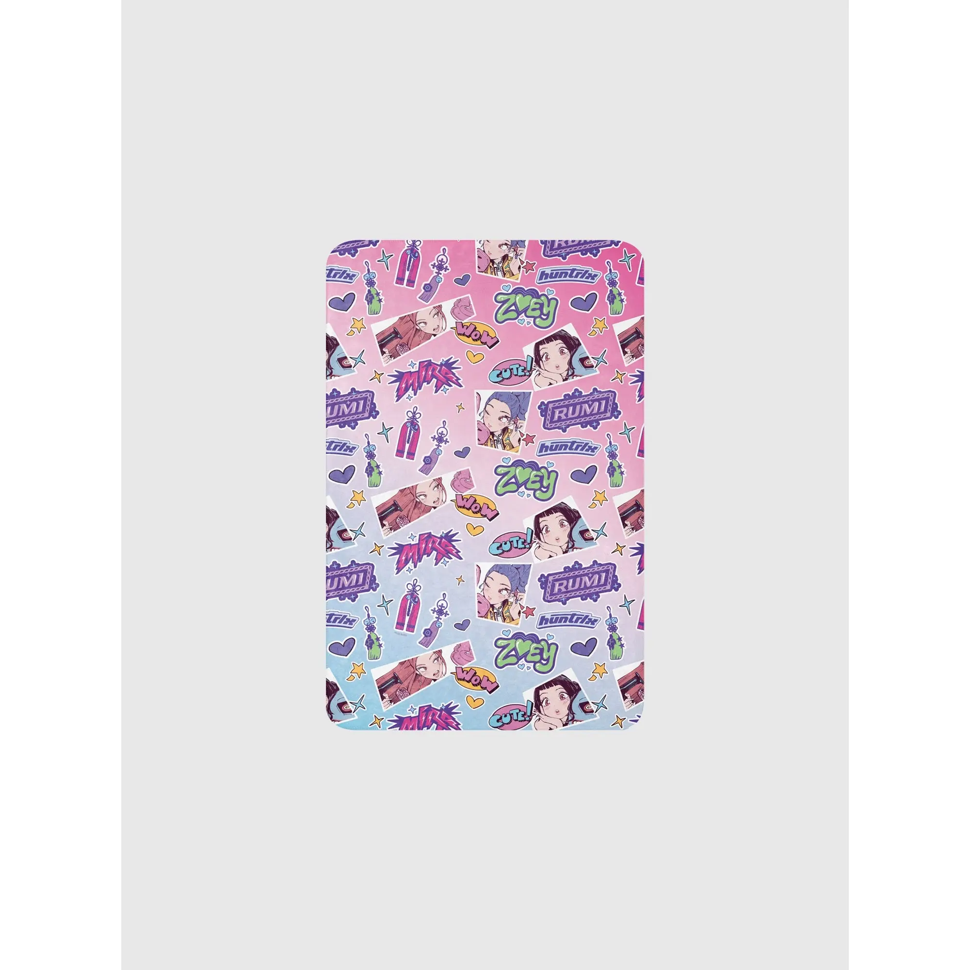 KPop Demon Hunters Sherpa Blanket HUNTR/X Sticker Inspired