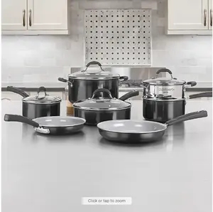 Cuisinart - Ceramica XT Nonstick 11-Piece Cookware Set - Black