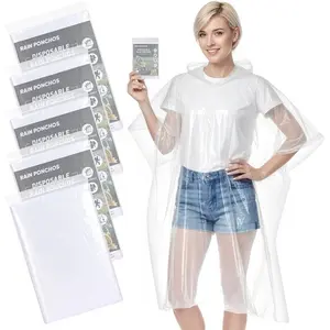 Disposable Rain Ponchos for Adults, 5PK/10PK/50PK Emergency Rain Ponchos for Camping Hiking Travelling