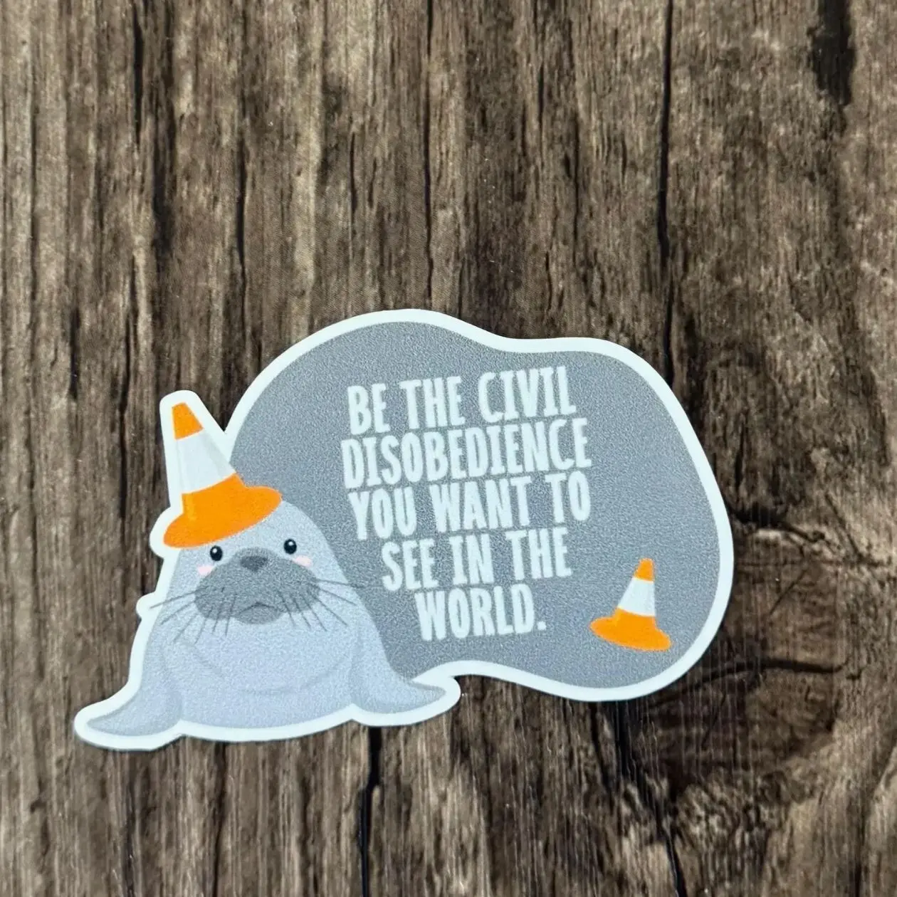Set 5 pcs Neil the Seal Sticker, Seal Sticker, Civil Disobedience, Teenage Sticker, Emotional Support Traffic Cone, Surf Seal, Traffic Cone Sticker