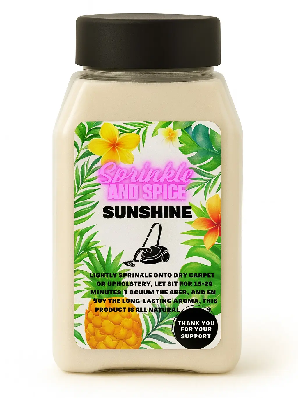 Sprinkle and Spice Indoors Upholstery Cleaner Fragrance Freshener - Smooth Scented Home Care Supply with Sodium Bicarb, Fruity Zesty Citrus (Lemon, Grapefruit, Orange), Patchouli, Cedarwood for Brightening, Uplifting Aroma (Safe Ingredients)