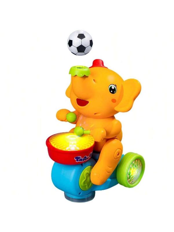 Magical Drumming Elephant Ride-On Toy, Interactive Fun With Air Floating Ball, Music & Flashing Lights, Includes 2 Foam Balls, Perfect Christmas Birthday Gift For Kids