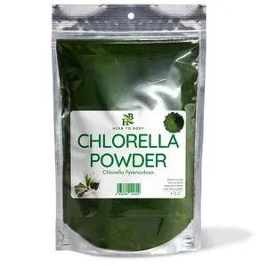 Herb To Body Chlorella Powder | Chlorella Pyrenoidosa | Wildcrafted | 4oz Beverage Mixed Beverage Mixed