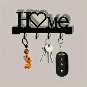 Love-Shaped Key Organizer, Durable Plastic, No Drill Installation, Wall Mounted Hook, Space-Saving Design, Keys Holder with Hook, Ideal for Home Decor