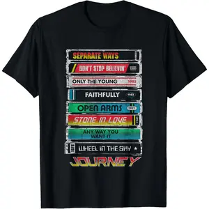 Journey Iconic Tape Deck Hits Retro Vintage Chest Poster T-Shirt