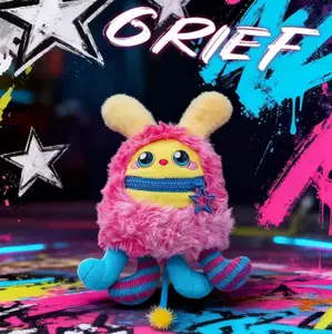 【New Year】MINISO Nomster-Nom Bad Mood plush keychain blind box, fun toy, comfortable to the touch, trendy collectible, stylish and versatile