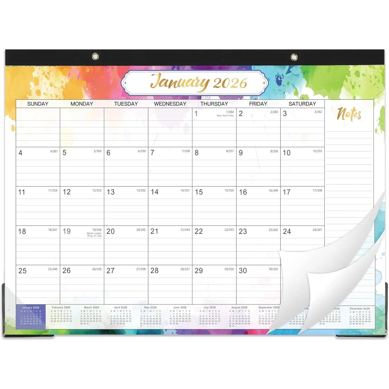 2026 Desk Calendar - JAN 2026 - DEC 2026, 14.6" x 11.4" 2026 Calendar, 12 Months Desk Calendar, Desk Pad, Colorful