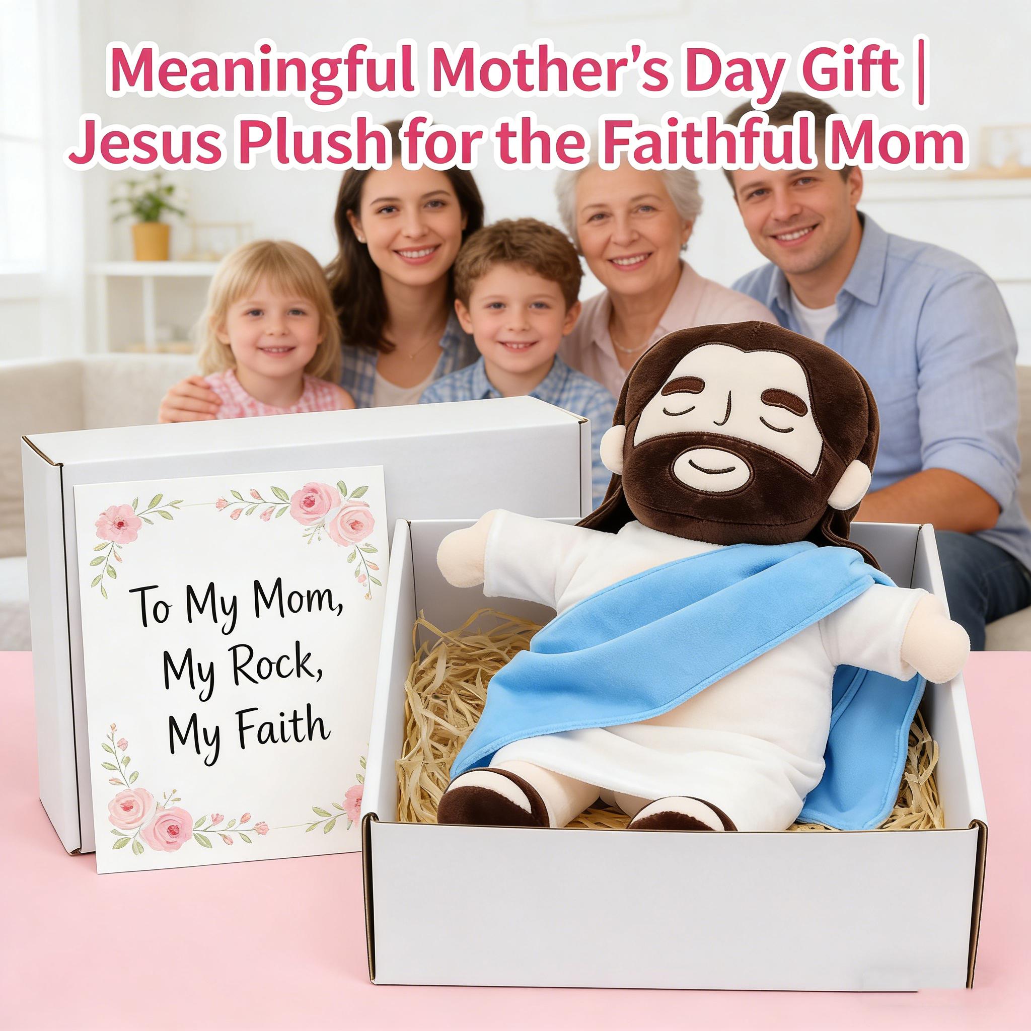 Jesus Breathing Plush Toy with Light & Music, 15" Soft Christian Gift, Easter & Mother's Day Gift for Kids, Baptism Religious Decor
