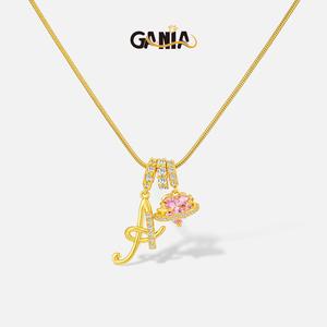 GANIA Art-designed personalized name letter necklace, free of allergenic ingredients, with adjustable size. It is an excellent Valentine's Day gift for women and girls.
