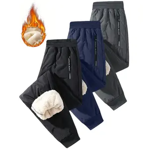 3-Pack Boys' Thermal Winter Pants - Heavy-Duty Cold Weather Ski Pants with Zipper Pockets, Non-Stretch Fabric for Skiing, Hiking, Running - Black/Gray/ - Ideal for Active Boys & Outdoor Activities, Skiing Gear, Casual Style, Warm Lining, Kids' Bottoms, Ac