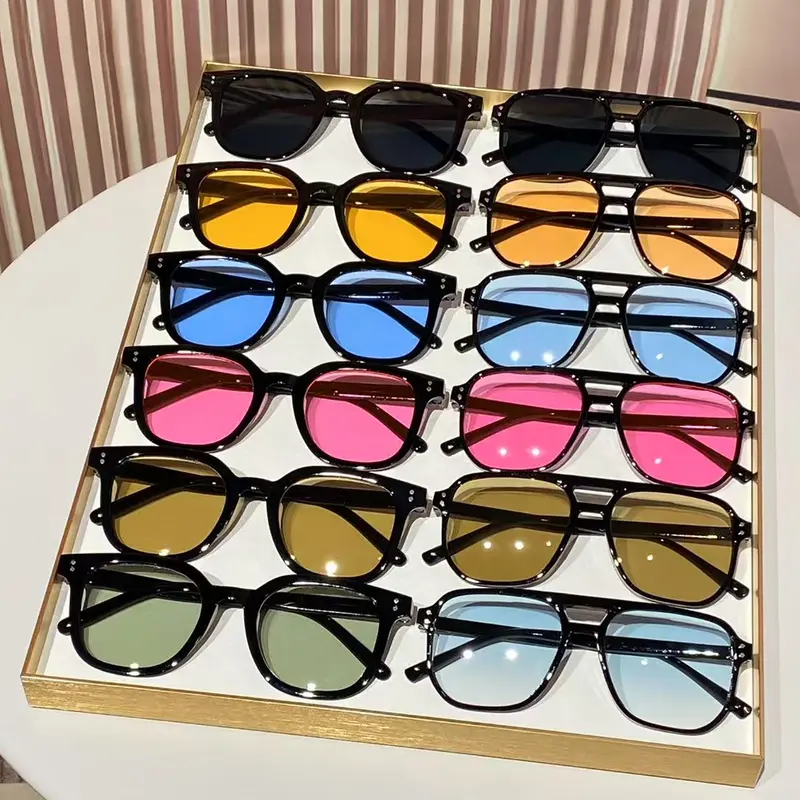 12pcs Men's PC Round Cat Eye Sunglasses, Fashionable European Style, Unisex Casual Streetwear, Travel Vacation Eyewear for Women & Men, Trendy Casual Sunglasses