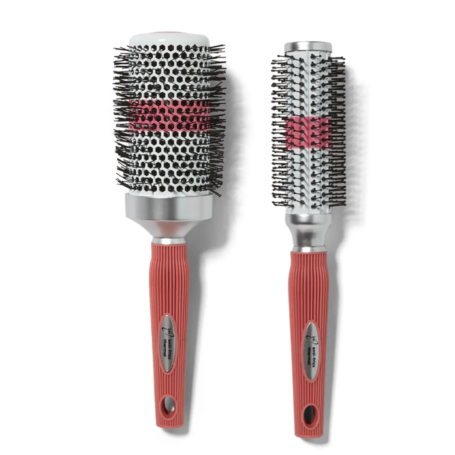 Ion Thermal Round Brush - Round Shape Plastic Ceramic Barrel for Speeds Dry, Smoothing, Frizz Control, Blowout Hair - Hair Styling Tool with Comfortable Cushion Handle, Quick Drying, Speed Dry, Ionic Blowout Brush, Hair Tools