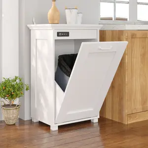 FUFU&GAGA Air Purifying Trash Can Cabinet, Tilt-Out Waste Bin Storage with Odor Control, Fits 10 Gallon Bins