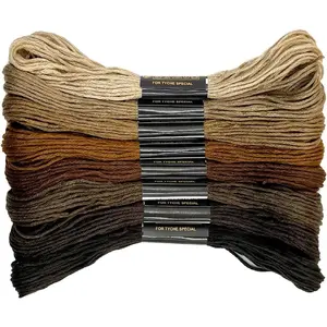 1 Piece Cross Stitch Embroidery Floss 100% Eco-Cotton Premium Skeins Ideal for Arts & Crafts (Brown Series 67980)