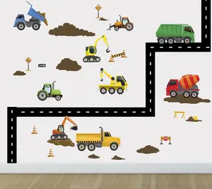 Truck Wall Decals Construction Boys Room Decor Stickers 11x14 Inch Removable Peel & Stick with Signs & Street Decals