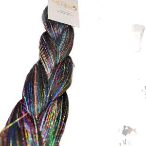 Black Fantasy Sparkle (Tinsel) Braiding Hair