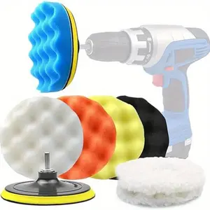 GM Cosmetic Polishing Pad 3/4 "6-piece Sponge Wheel Wool Plate Wax Polishing Motorcycle Body Polishing Disc Cleaning Accessories