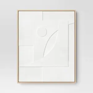 24" x 30" Dimensional II 3D Framed Wall Sculpture with Sand texture - Threshold