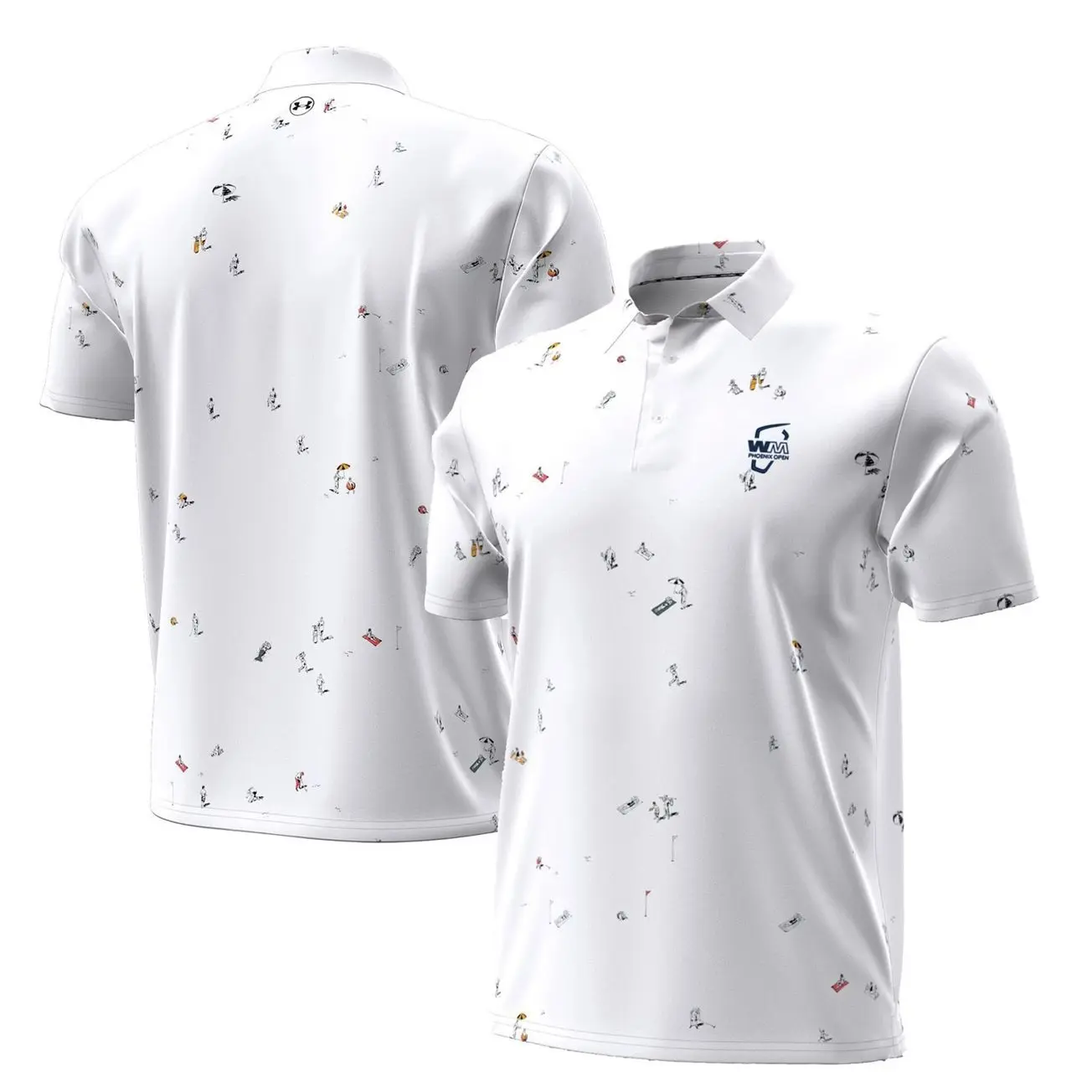 WM Phoenix Open Under Armour ArmourDry Golf Motif Polo - White