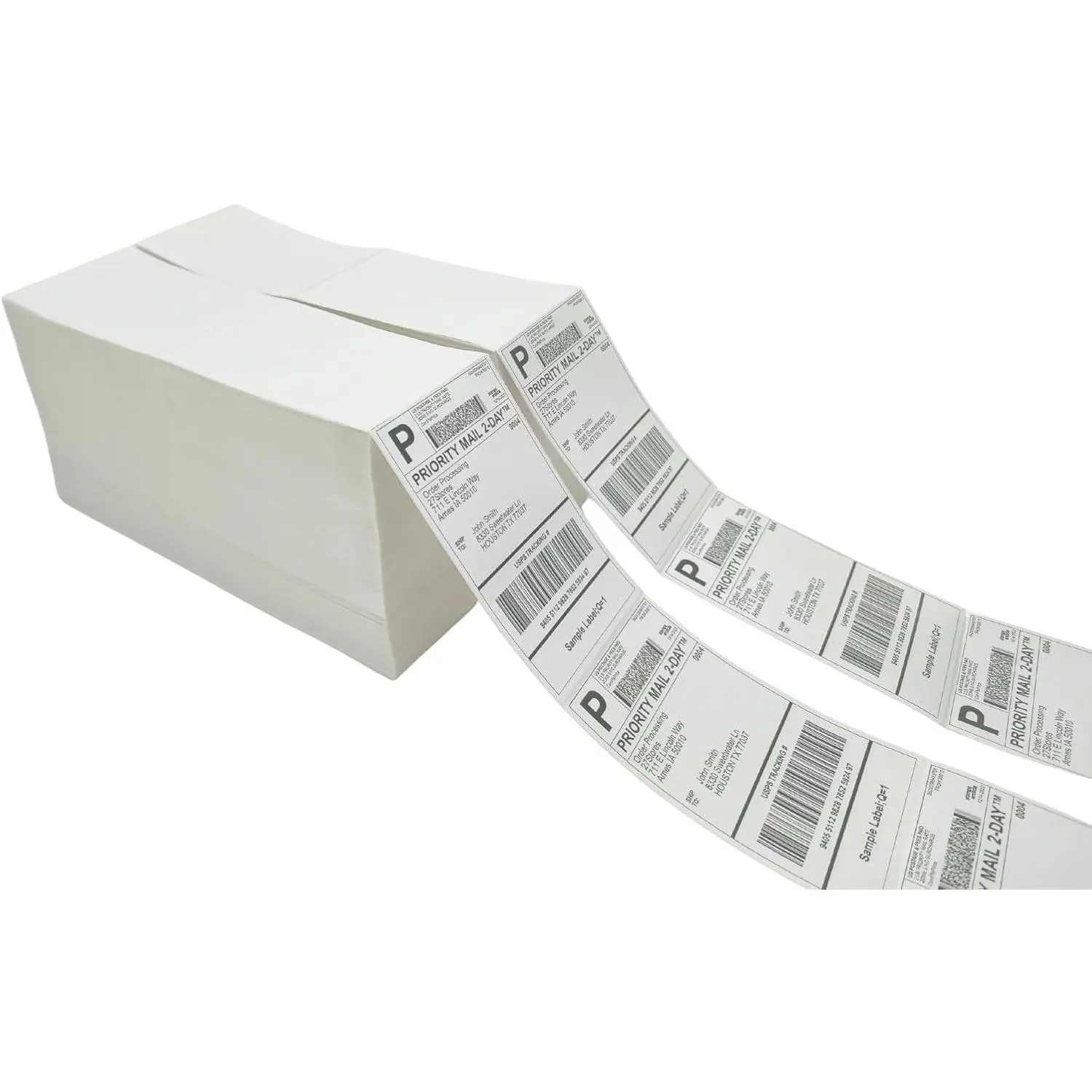 4x6 (100x150mm) Fanfold Direct Thermal Shipping Labels (2 Stacks | 4000 Labels)