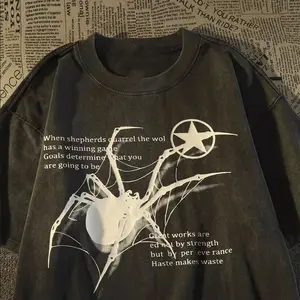 Oversized Y2K Graphic Tee, Drop Shoulder Tee, Spider Print Tee, Unisex Streetwear Tee, Loose-Fit Tee, Alt T-Shirt