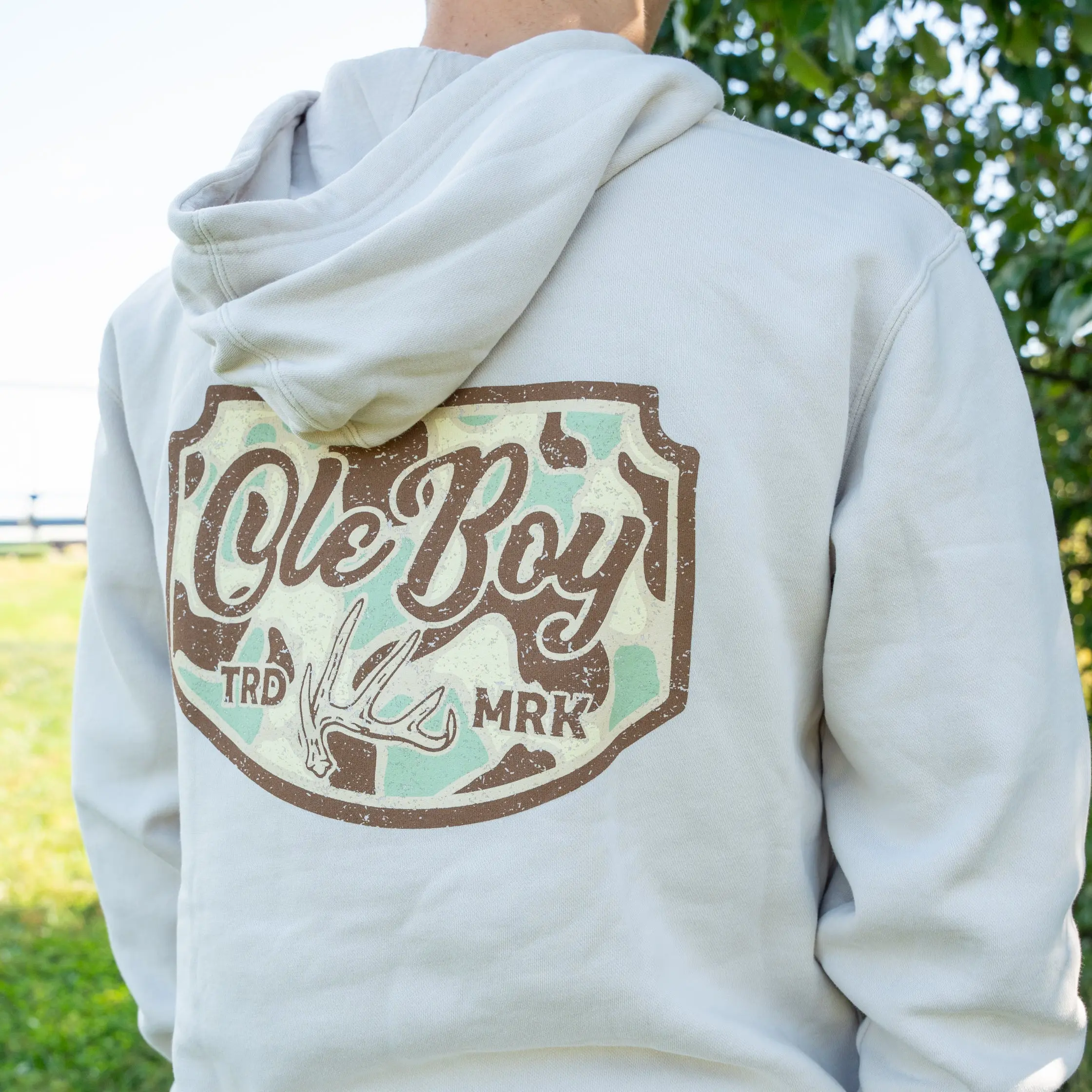 OLE BOY Deer Antler Camo Patch Hoodie