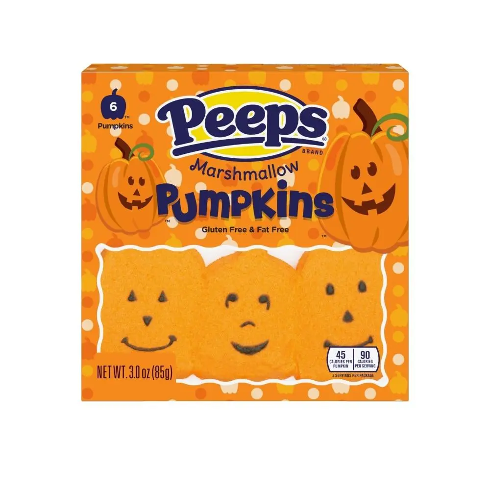 ThayerPeeps Halloween Marshmallow Candy PUMPKIN 3oz 12ct
