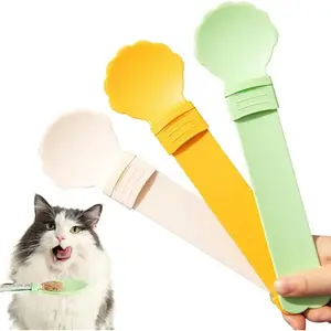 [2026]1PCS Cat Treat Squeeze Spoon Multifunctional Dispenser for for Wet Food, Licky Treats & Puree Tubes, Easy Feeding and Storage with with Extra Long Handle Design, Cat Accessories(3 Color)
