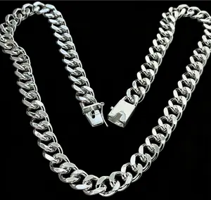 Must-Have 10MM Men Necklace Chain 925 Silver-Plated Necklaces Fashion Jewelry Accessories The universal design is suitable for both men and women. The necklace sizes are 20/22/24/26 inches, making it perfect for parties and as a gift.