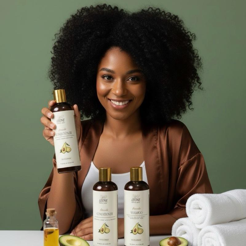 Leone Beauté Bar Avocado Shampoo & Conditioner set With Rice Protein & Vitamin E 10.14 Fl Oz 300ml Hydrate Moisturize Moisture Hydrating