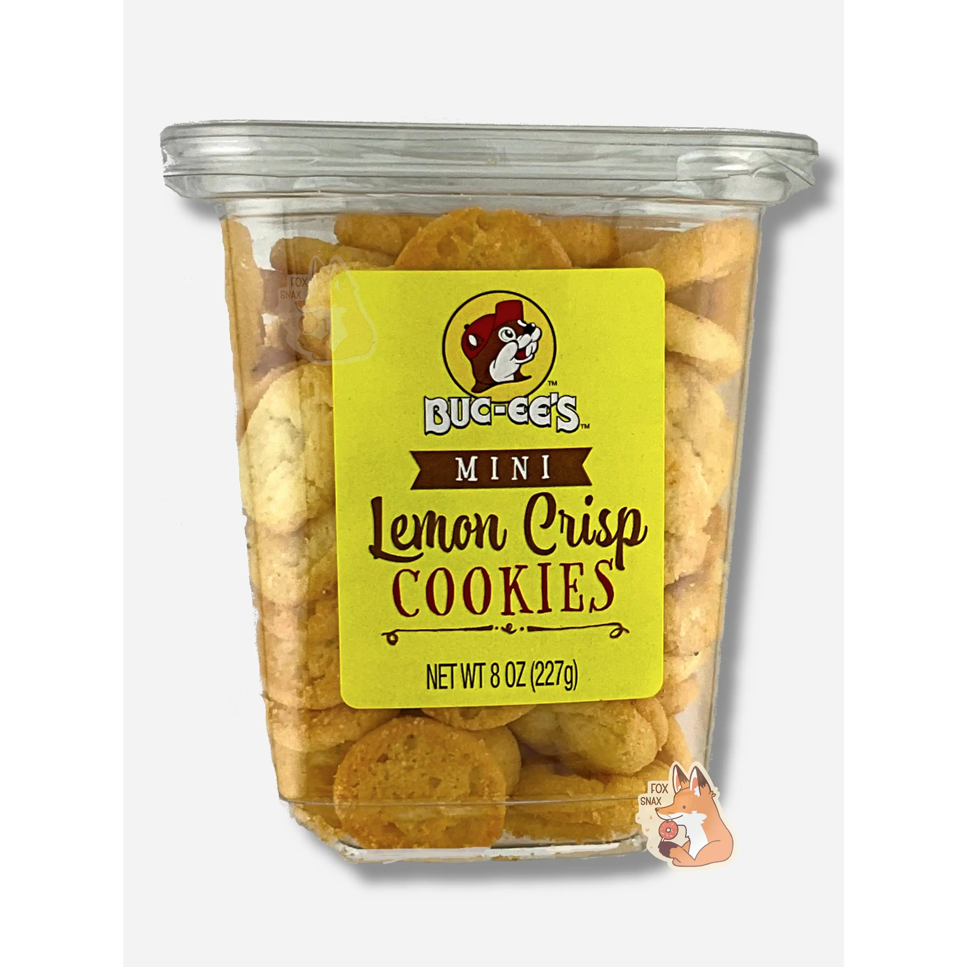 Buc-ee's Mini Lemon Crisp Cookies - 8 oz - Real Butter - No Artificial Flavors or Preservatives - Zesty-Sweet Treats