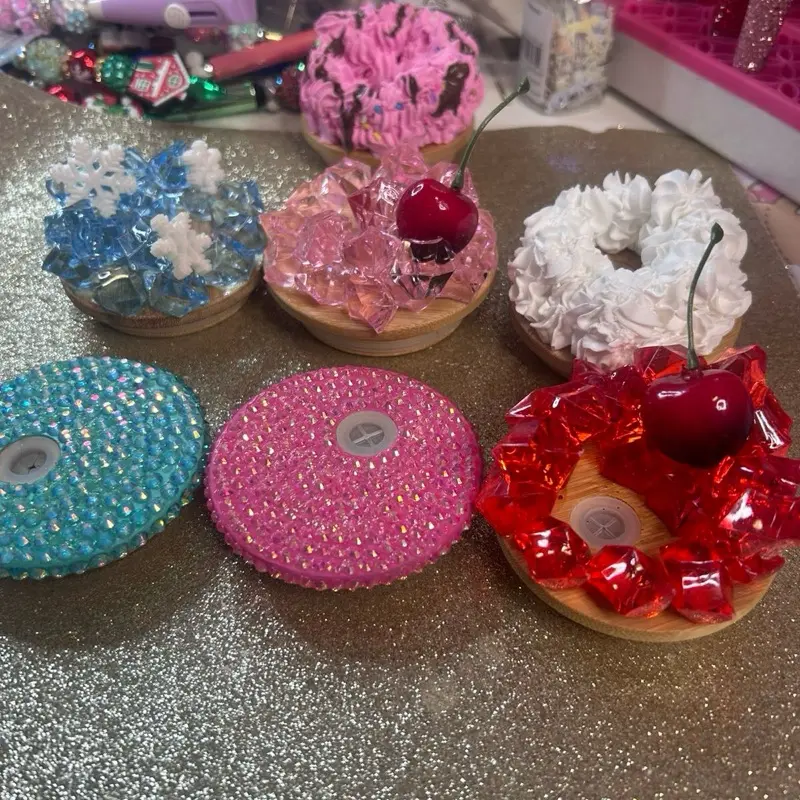 Custom Lids for Drinkware - Assorted Colorful Designs for Cups and Bottles