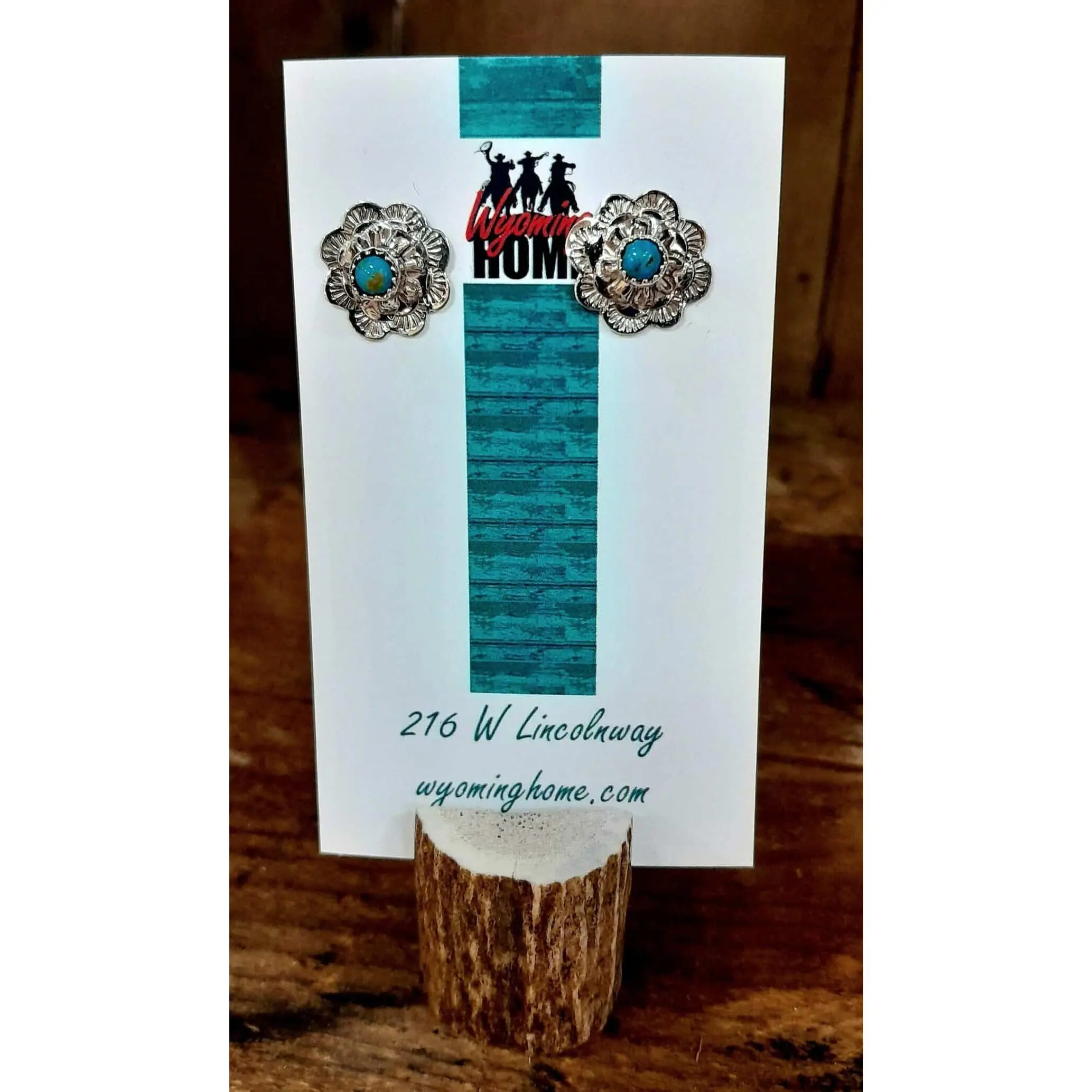 Silver Flower Spiny Oyster or Turquoise Earrings