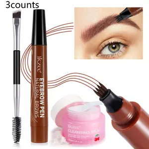 Eyebrow Dye Kit, 3 Counts/set Eyebrow Dye Cream & Eyebrow Brush & Eyeliner Brush, Waterproof Long Lasting Eyebrow Makeup Tool for Women