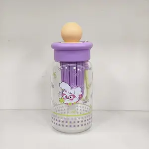 New Cartoon Plastic Water Cup, Cute High-Profile Straw Cup for Students, Portable Tea Cup for Outdoor Use, Unisex Design