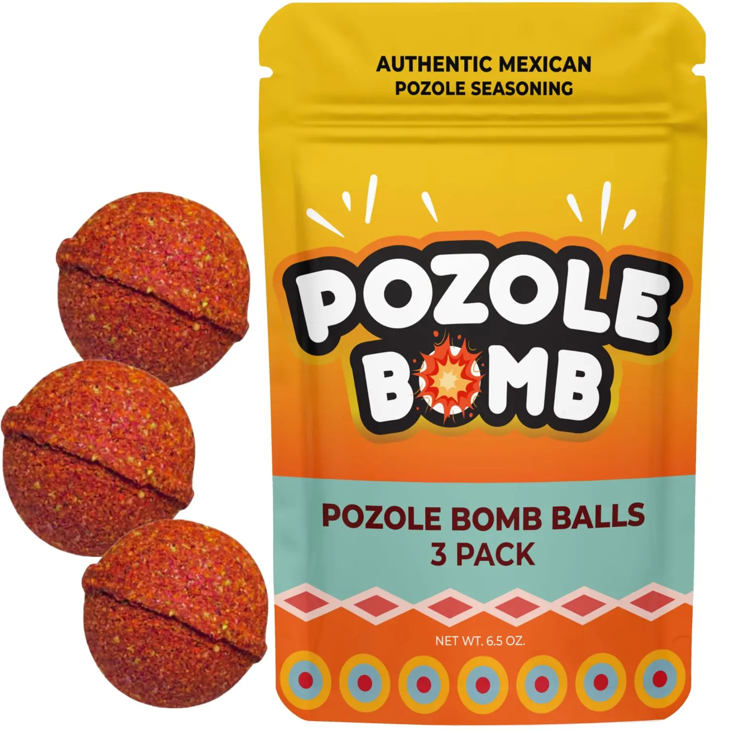 3-Pack Certified Organic, Caffeine-Free, 0-Calorie Authentic Mexican Pozole Bombs Spice Seasoning - Flavor-Boosting for Soups, Stews - Compatible with Slow Cookers, Stove Top