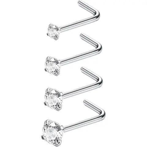 Milacolato Unisex G23 Titanium Hypoallergenic Nickel-Free 18G-20G Nose Studs for Nose Piercings - 2.5mm,1.0mm Highly Polished Silky Seawater-Resistant Jewelry with Ball,Flat Disc,Cubic Zirconia Inlay Styles for Daily Wear,Christmas Gifting to Women
