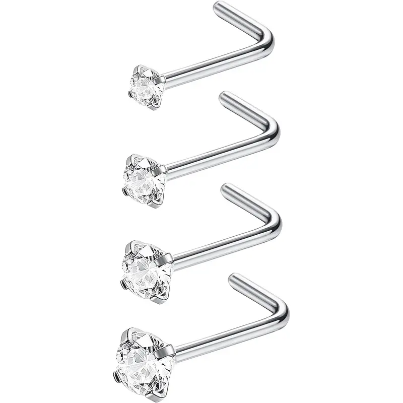 Milacolato Unisex G23 Titanium Hypoallergenic Nickel-Free 18G-20G Nose Studs for Nose Piercings - 2.5mm,1.0mm Highly Polished Silky Seawater-Resistant Jewelry with Ball,Flat Disc,Cubic Zirconia Inlay Styles for Daily Wear,Christmas Gifting to Women