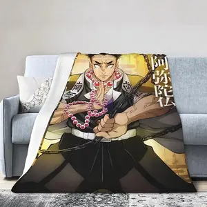 Anime Slayer Himejima Gyoumei Throw Blanket Gift Fuzzy Blanket All-Season Quilt Luxury Child Blankets for Bus Rest Blanket Bedroom Living Rooms Couch Picnic Blankets Thanksgiving graduation ceremony holiday gifts for friends and family