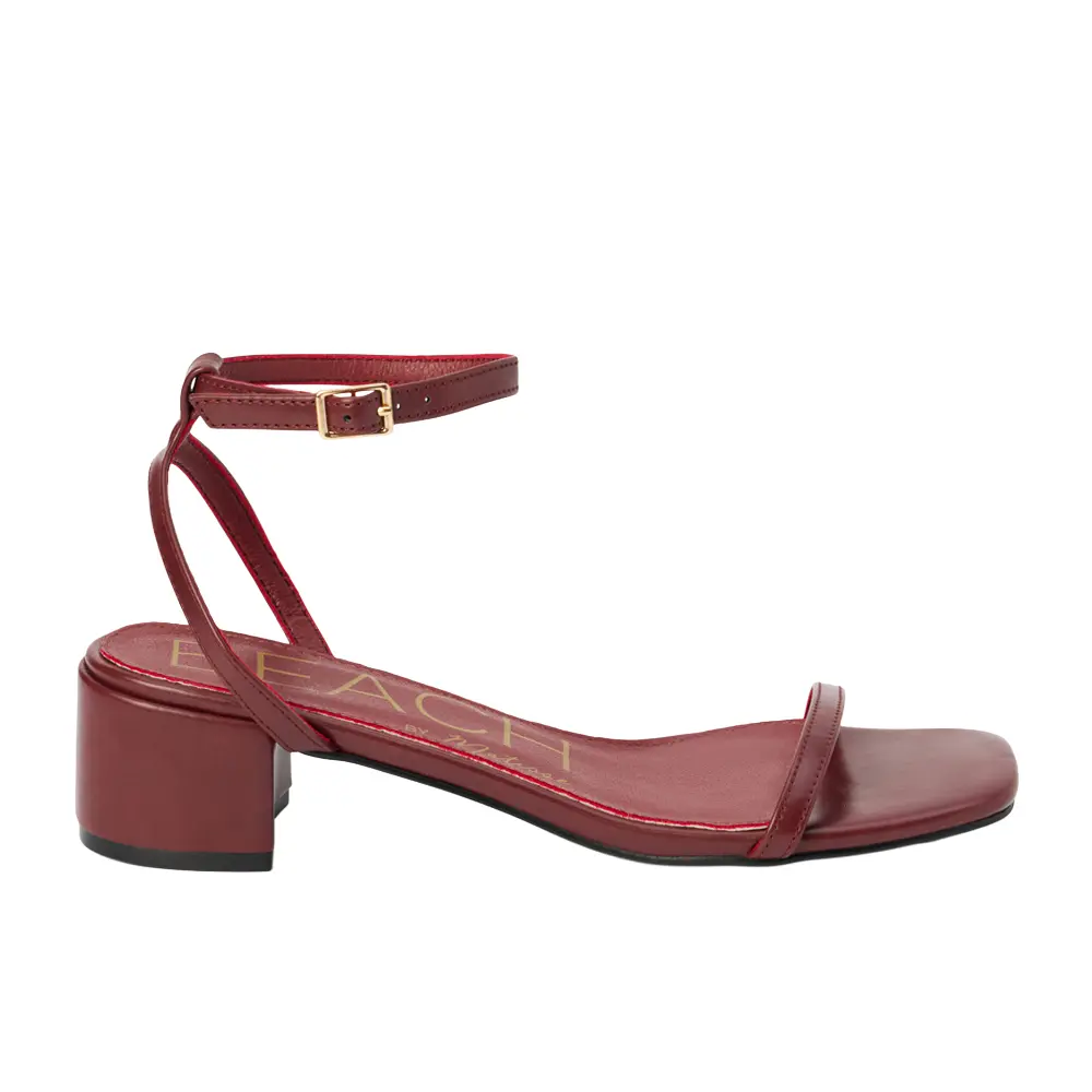 BEACH by Matisse Womens Belle Block Ankle Strap Dress Sandals Low Heel 1-2" - Red