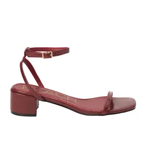 BEACH by Matisse Womens Belle Block Ankle Strap Dress Sandals Low Heel 1-2" - Red