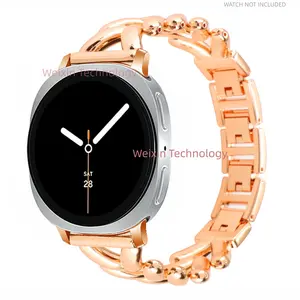 Women's Strap Compatible with Samsung Galaxy Watch 8 40mm 44mm/watch8 Classic 46mm, Stylish Metal Strap, Stainless Steel, Smartwatch Strap, Fits Galaxy Watch 8/8 Classic, Watch Straps