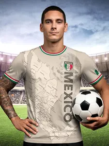 Mexican Football Jersey, All-Over Print Design, Fitted Crop Top Style, Ideal for Casual Wear & Sports Events, Perfect Gift Idea, Jersey Shirts