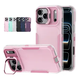 Heavy-Duty Protective Casing for iPhone 17 Pro Max, 16, 15, 14, 13 - Shockproof Cellphone Accessory with Hidden Support Stand, Built-in Camera Cover, Thick Anti-Drop Protection, Dust-Proof Plug, Handheld Button Guard, 13 Pro Max, 15Pro